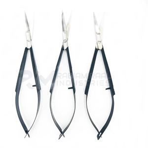 RMI nouveau produit de ciseaux à ressort tendance pointe en argent et emballage de Tube en plastique de ciseaux à ressort de qualité supérieure enduit de poudre noire - Product Image 1