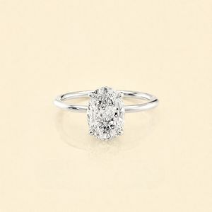 IGI Certified Oval Cut Lab Grown Diamond Engagement <b>Ring</b> Solid 925 Sterling Silver Solitaire Diamond <b>Ring</b> for Women - Product Image 1