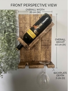 Rustic Wood <b>Wall</b> Mounted Wine Rack Single Tier <b>Hanging</b> <b>Storage</b> Holder For Beverage - Product Image 4