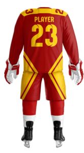 Uniformes de hockey sur glace pour hommes américains à la mode Uniformes de hockey sur glace écologiques en polyester extensible dans les quatre sens Service OEM ODM disponible - Product Image 3