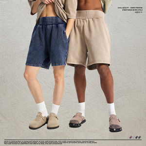 Custom Unisex Bulk Blank <b>Shorts</b> Acid Washed Raw Edge French Terry Cotton Vintage Acid Wash <b>Shorts</b> for <b>Men</b> - Product Image 3