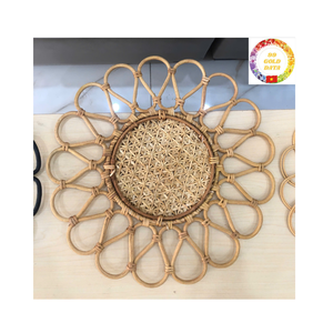 Handmade Round Rattan Charger Plates Woven <b>Placemats</b> Natural <b>Wicker</b> Table Decor From Vietnam - Product Image 4