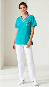 ชุดยูนิฟอร์มสำหรับสตรีชุดสครับป้องกันริ้วรอยชุดสครับพยาบาลชุดเครื่องแบบพยาบาล - Product Image 6