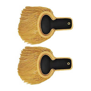 Planches d'épaule en fil de fer doré Épaulettes à franges dorées Uniformes de fanfare - Product Image 5