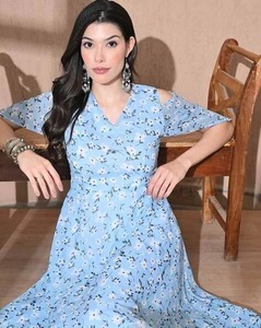 Vestido corto de algodón hecho a mano indio, vestido personalizado para novia, regalo de boda, ropa de verano, vestido con estampado floral, regalo para ella a la venta - Product Image 3