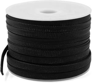 Malla Expandible de PET Negra de 25 mm para Cables, Materiales y Elementos de Aislamiento, Envoltura de Cables, Material de PET Duradero. - Product Image 1