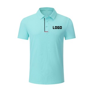เสื้อโปโลลำลองของผู้ชายผ้าฝ้าย100% พร้อมโลโก้กำหนดเองระบายอากาศแขนสั้นสบายพิมพ์ลายออกแบบได้ - Product Image 5