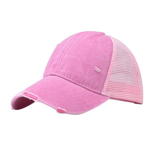 หมวกแก๊ปเบสบอลตาข่ายปักลายโลโก้แบบสั่งทำสำหรับฤดูร้อนหมวกแก๊ปแบบวินเทจ6แผงหมวกเปล่า - Product Image 6