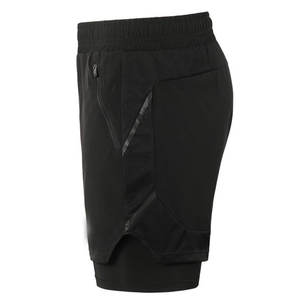 Short de course noir pour hommes avec doublure, short de Yoga athlétique d'entraînement 2 en 1 - Product Image 4