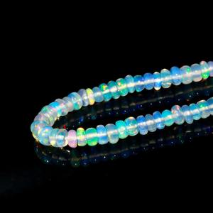 Cuentas de piedras preciosas sueltas Rondelle lisas de ópalo etíope natural para la fabricación de joyas Hilo de ópalo llamativo de 3-5mm a precio al por mayor a granel - Product Image 6