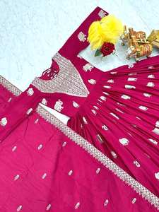 Robe Anarkali brodée magenta pour femmes Unity Luxure avec dupatta, tenue de fête et de mariage de luxe - Product Image 6