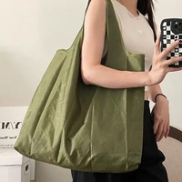 Sac de shopping en tissu Oxford imperméable avec logo personnalisé, fermeture ouverte, poignée souple, sac fourre-tout recyclable et écologique
