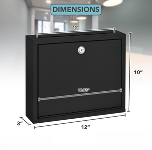 Multipurpose Metal Mailbox Drop <b>Box</b> with Secure Lock for <b>Suggestion</b> <b>Box</b>, Tip <b>Box</b>, Donation Collection, Ballot <b>Box</b>, Mail Storage - Product Image 3