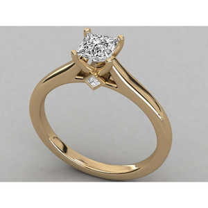 Bague de Fiançailles et de Promesse pour Femme en Or 9K avec Diamant de Laboratoire Taille Ovale Princesse et Grappe Géométrique (Certificat IGI de Qualité Supérieure) - Product Image 6