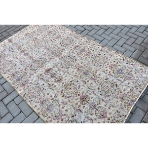 Alfombra Turca Vintage, Alfombra de 4.4x7.2 pies, Alfombra de Lana con Borde Rojo - Product Image 4