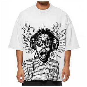 T-shirts graphiques streetwear pour hommes, personnalisés, 100 % coton épais, écologiques et respirants, imprimés par DTG et sérigraphie 3D - Product Image 6