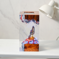 Lampe en époxy personnalisée, lampe en résine époxy, lampe en résine époxy personnalisée, lampe en bois et résine, veilleuse personnalisée, cadeau fait main, anniversaire