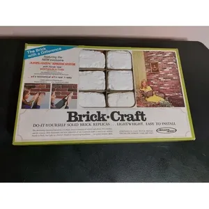 Décoration murale vintage en briques blanches artisanales, ensemble de 56 accents muraux - Product Image 1