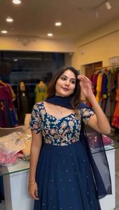 Dernière broderie lourde Anarkali costume style pakistanais longue robe de soirée Dupatta adultes fête porter brodé Salwar Kameez - Product Image 3