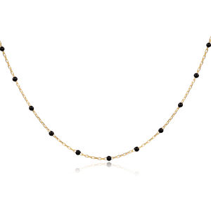 สร้อยคอเคลือบทองคำขาว ดีไซน์เคลือบสีดำ งานแฮนด์เมด ขายส่ง เครื่องประดับเงินแท้ 925 จากตุรกี - Product Image 3