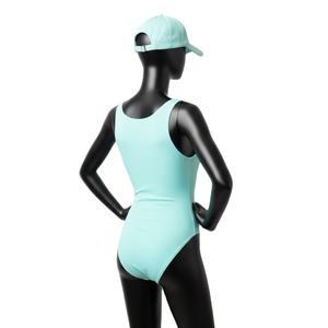 Maillot de bain une pièce pour femme en nylon et élasthanne, couleur menthe, avec patch sport en chenille et logo personnalisé - Product Image 5