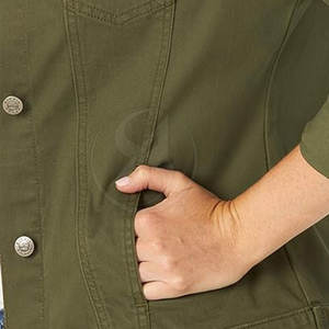 แจ็กเก็ตยีนส์สำหรับผู้หญิงเสื้อแจ็กเก็ตยีนส์ระบายอากาศได้ดีดีไซน์ตามสั่ง - Product Image 5