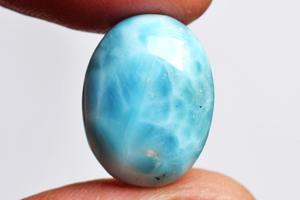 Cabujón de Larimar del Mar Caribe Natural, forma ovalada, tamaño 3-21 MM, piedra de Stefilia pulida lisa de República Dominicana - Product Image 5