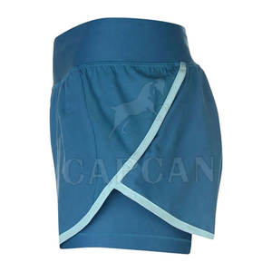 Short de course sans couture taille haute pour femmes Doublure en maille confortable de haute qualité Design respirant bleu à vendre - Product Image 3
