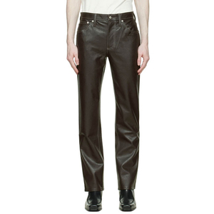 กางเกงหนังแท้สำหรับผู้ชายคุณภาพระดับพรีเมี่ยมเอวกลางและแบบปกติโดยใช้วิธีการทอผ้าแบบไม่ทอบริการ OEM/ODM - Product Image 1