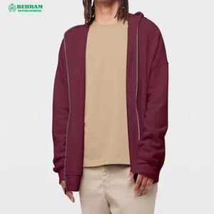 เสื้อฮู้ดดี้แบบซิปเต็มตัว ดีไซน์ใหม่ ยูนิเซ็กซ์ ทรงโอเวอร์ไซส์ รับสกรีนโลโก้และป้ายแบรนด์ส่วนตัว แห้งเร็ว - Product Image 3