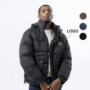 2025 veste en Satin Logo personnalisé pour hommes manteau en duvet d'hiver de haute qualité avec col montant tissu de toile d'impression de couleur personnalisée - Product Image 5