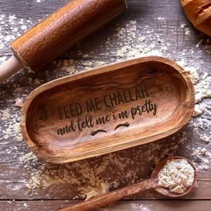 Me Challah and Tell Me I'm Pretty Handmade Wooden Bowl <b>Hanukkah</b> Gift Chanukah Holiday <b>Decor</b> Jewish Religious - Product Image 6