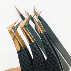 Pinces à volume pour extensions de cils, marque privée, personnalisées, pinces à isolation robustes avec boîte personnalisée, pointe en fibre, pinces à cils - Product Image 1