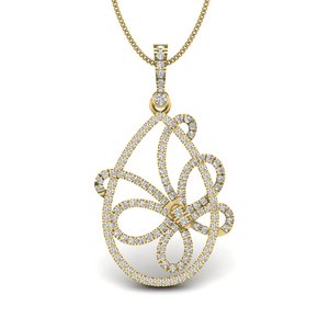 Ishi Diamantes 14K Oro Mariposa Laboratorio Cultivado Diamante Colgante - Product Image 1