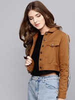 Veste Courte en Jean Décontractée pour Femme Adulte Hiver 2022 Tendance, en Coton Respirant, Tricotée, Écologique, Coupe-Vent, Teinte Unie, Technique