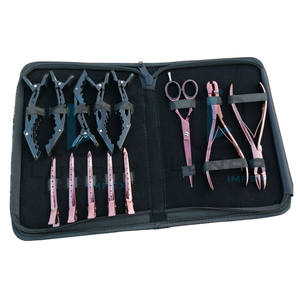 Vente d'usine Salon professionnel 6 pouces pince d'extension de cheveux en or rose outils accessoires avec étiquetage de marque personnalisé - Product Image 1