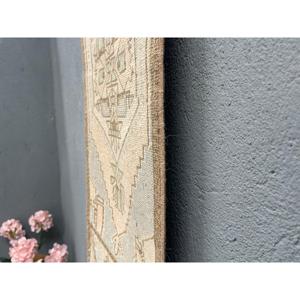 Turkish Vintage Rug, Small 1.3x3.5 ft (41x107 cm) Rug, <b>Brown</b> Moroccan <b>Wool</b> Rug - Product Image 2