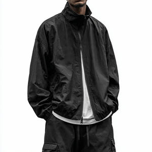 Veste coupe-vent à col rabattu pour homme, veste de pluie imperméable pour homme, style lettreman - Product Image 4