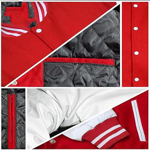 Veste universitaire en laine 100% pour hommes, taille plus, vente en gros, OEM, personnalisée, hiver, veste de baseball pour hommes, veste universitaire à vendre, respirante - Product Image 6