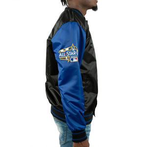 Veste universitaire en satin pour homme tendance 2026, broderie personnalisée, finition brillante de luxe, veste bomber, style streetwear, satin léger - Product Image 3