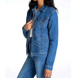 เสื้อแจ็คเก็ตยีนส์ผู้หญิง ผ้าระบายอากาศดี MOQ ต่ำ สีพื้น คุณภาพสูง - Product Image 3