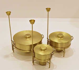 Casserole en métal de luxe avec couvercle doré Casserole chaude de haute qualité pour la maison ou le mariage - Product Image 6