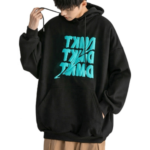 Custom Logo DTG Embroidery Hoodies <b>Thick</b> <b>Fleece</b> Cotton Anti-Shrink Long French Terry 3D Puff Printing Design Winter ODM Fabric - Product Image 3