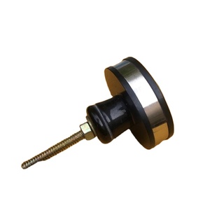 Industrial Round Zinc Alloy <b>Drawer</b> Knob with Black Resin Base Textured <b>Metal</b> Center European Design Durable for <b>Cabinet</b> Use - Product Image 3