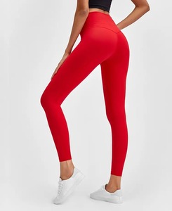 Leggings deportivos Fitness de patrón sólido para mujer con pantalones de yoga de entrenamiento de bolsillo - Product Image 3