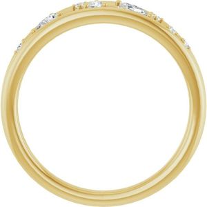 Anillo Stuller de Oro Blanco de 14K con Espacio Negativo 124185:601P, Incrustaciones de Zirconia con Corte Marquesa Ovalado y Patrón Geométrico para Compromiso - Product Image 2