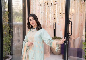 ชุดเดรสสไตล์ปากีสถานสำหรับผู้หญิงชุดเดรสผ้าฝ้าย/สนามหญ้า Shalwar Kameez - Product Image 3