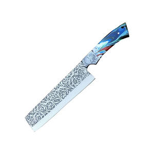 Ensemble de couteaux de chef en acier Damas lourd fait à la main, manche en bois lisse, design ambidextre, haute durabilité, performance professionnelle - Product Image 2