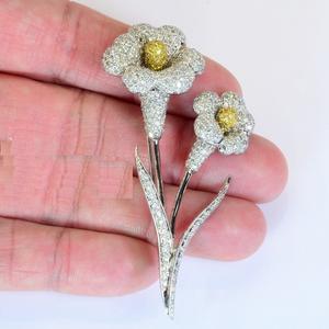 Broche de Plata de Ley 925 con Forma de Flor, Completamente Adornado con Diamantes de Moissanita, para Joyería de Moda Femenina - Product Image 4