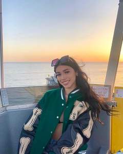 Chaqueta Varsity Vintage Y2K para hombre, cuello redondo, gráfico de hueso, béisbol, Letterman, bombardero de algodón 100% para invierno - Product Image 3